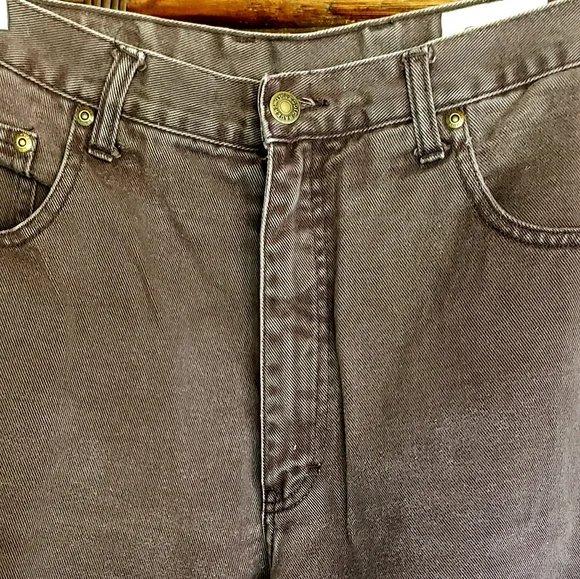 EDDIE BAUER High-Waisted VTG Jeans Relaxed Fit - Soft Brown - Size 14 - EVC - Picture 3 of 10